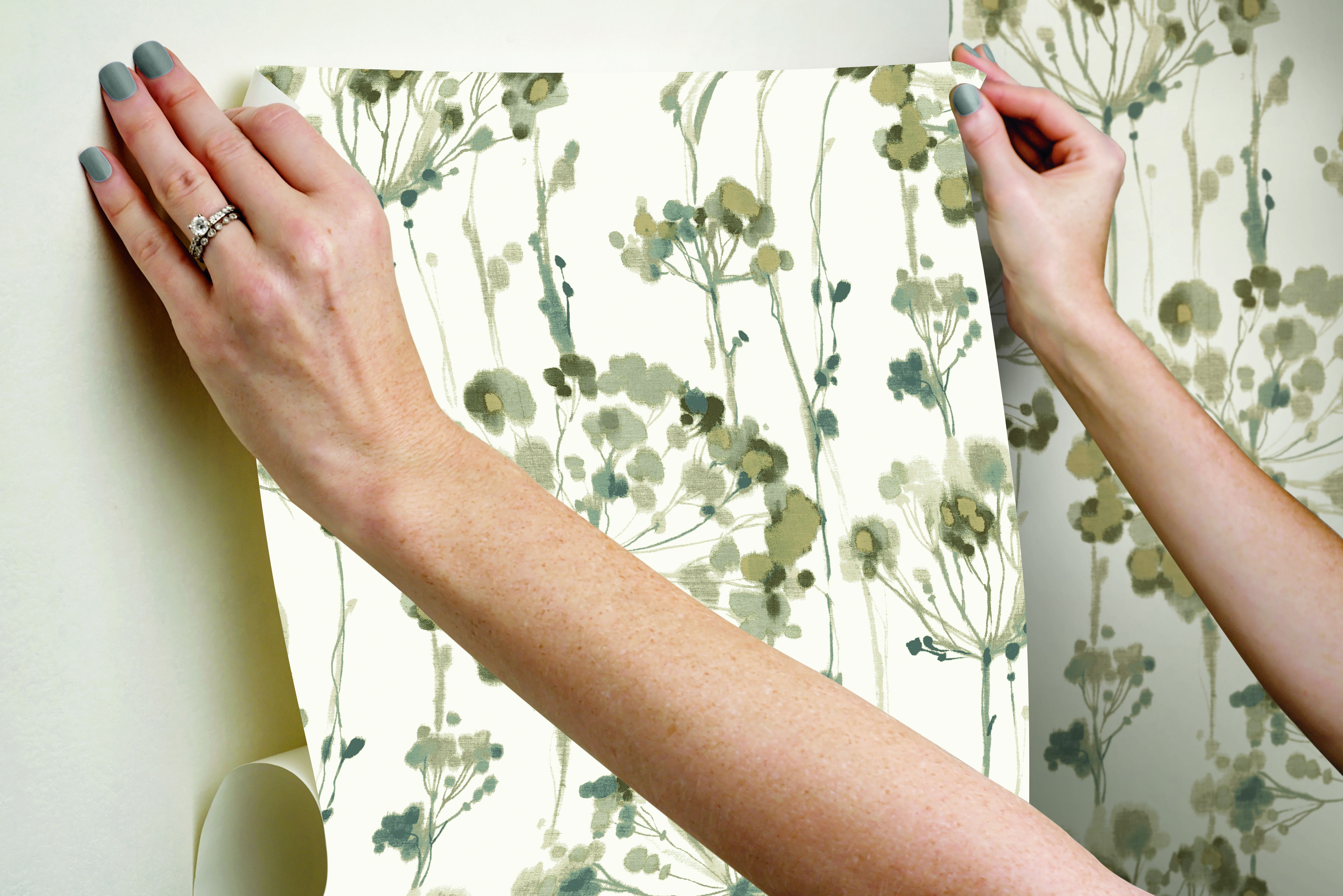 Flourish Neutral Peel & Stick Wallpaper, by York Wall, 20' length x 2'3" width x 0.02" depth View 7