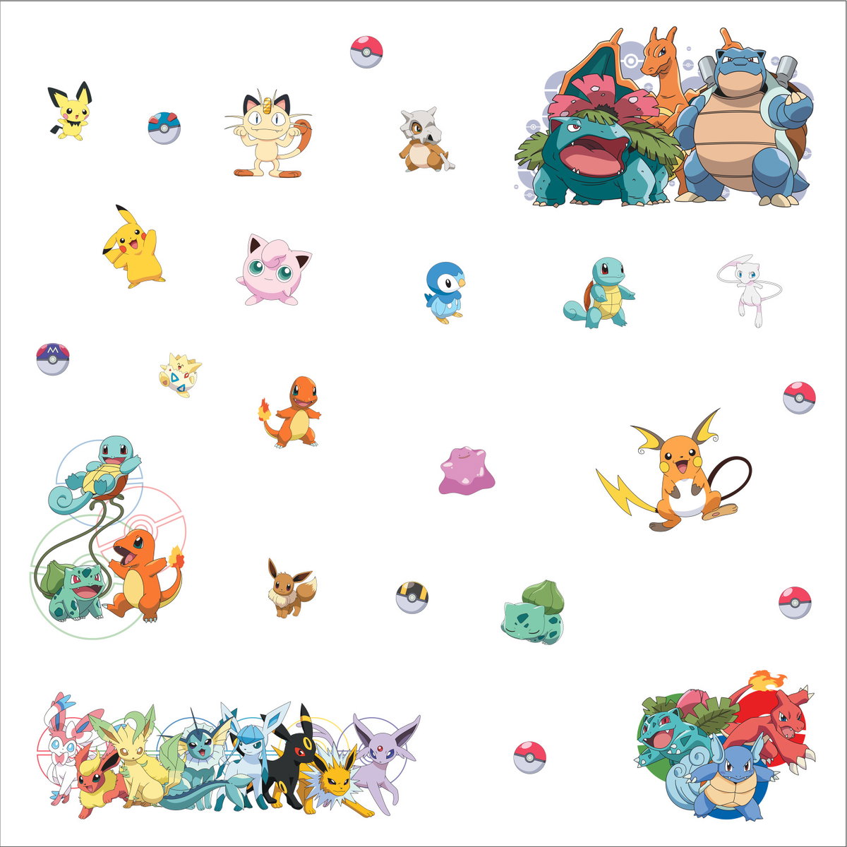 PokÃ©mon Favorite Character Wall Decals, by York Wall, 1'4.8" length x 9" width x 1.64" depth
