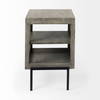 Arelius 20L x 18W x 26H Gray Wood with Black Metal Frame End/Side Table, Side & End Table by Mercana, 20" length x 18.75" width x 26" height thumbnail 5