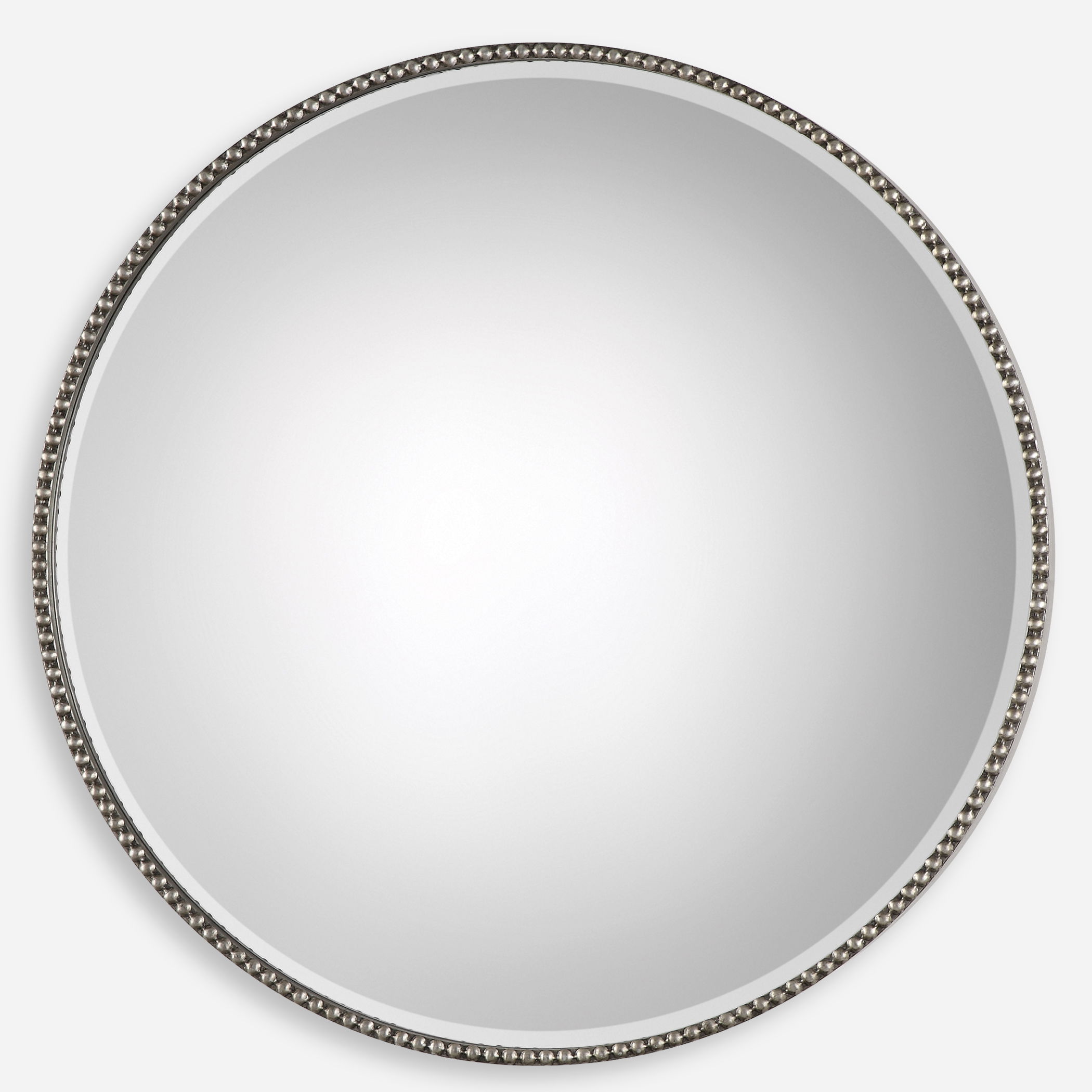 Stefania Beaded Round Mirror, by Uttermost, 40" width x 40" height x 3.25" depth View 1
