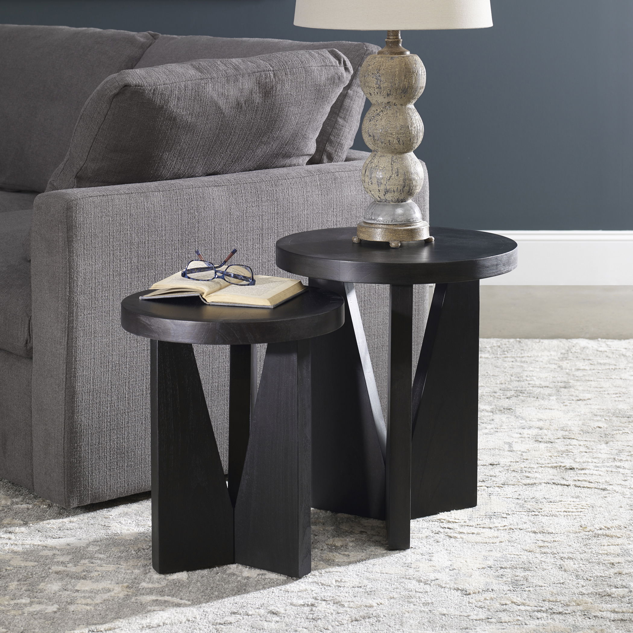 Nadette Nesting Tables Set/2, Furniture by Uttermost, 18.25" width x 21.5" height x 18.25" depth View 2