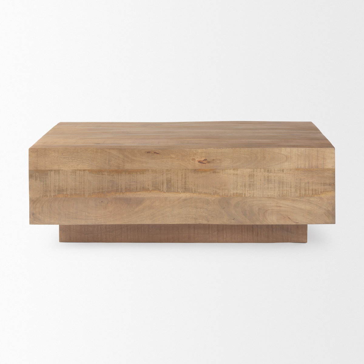 Hayden Light Brown Wood Rectangular Coffee Table, by Mercana, 48" length x 28" width x 16" height View 4