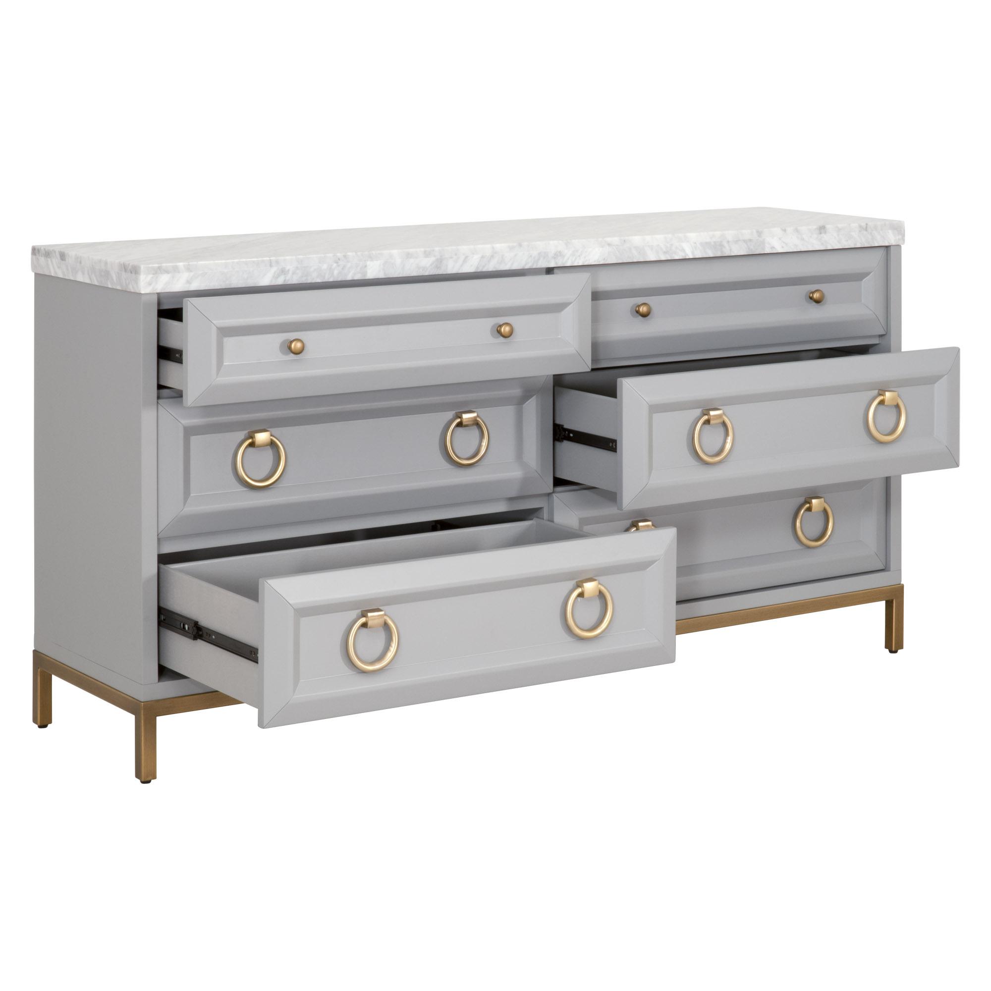 Azure Carrera 6-Drawer Double Dresser, by Essentials for Living, 71" width x 37" height x 19" depth View 4