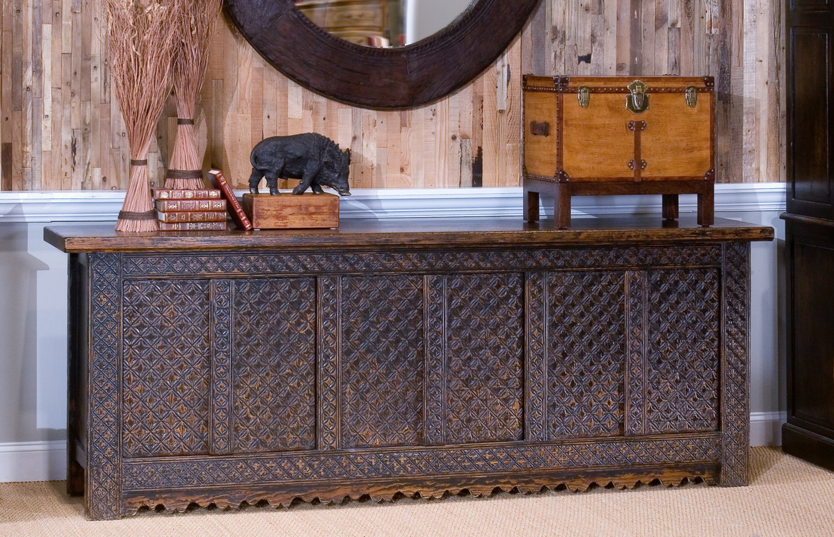 Nader Persian Burnt Brown Sideboard, by Sarreid, 1'7" length x 8'2" width x 2'11" height View 10