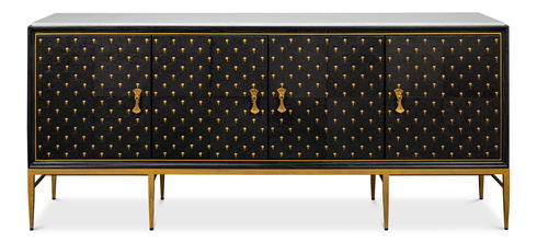 Palisade Shagreen Credenza, Black