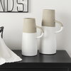 Garand Medium 15H Two-Toned White Natural Ceramic Jug, Decorative Jar by Mercana, 7.48" length x 5.12" width x 13.58" height thumbnail 5