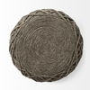 Allium Dark Brown Handwoven Wool Cylindrical Pouf, Ottoman by Mercana, 15.75" length x 15.75" width x 17.75" height thumbnail 3