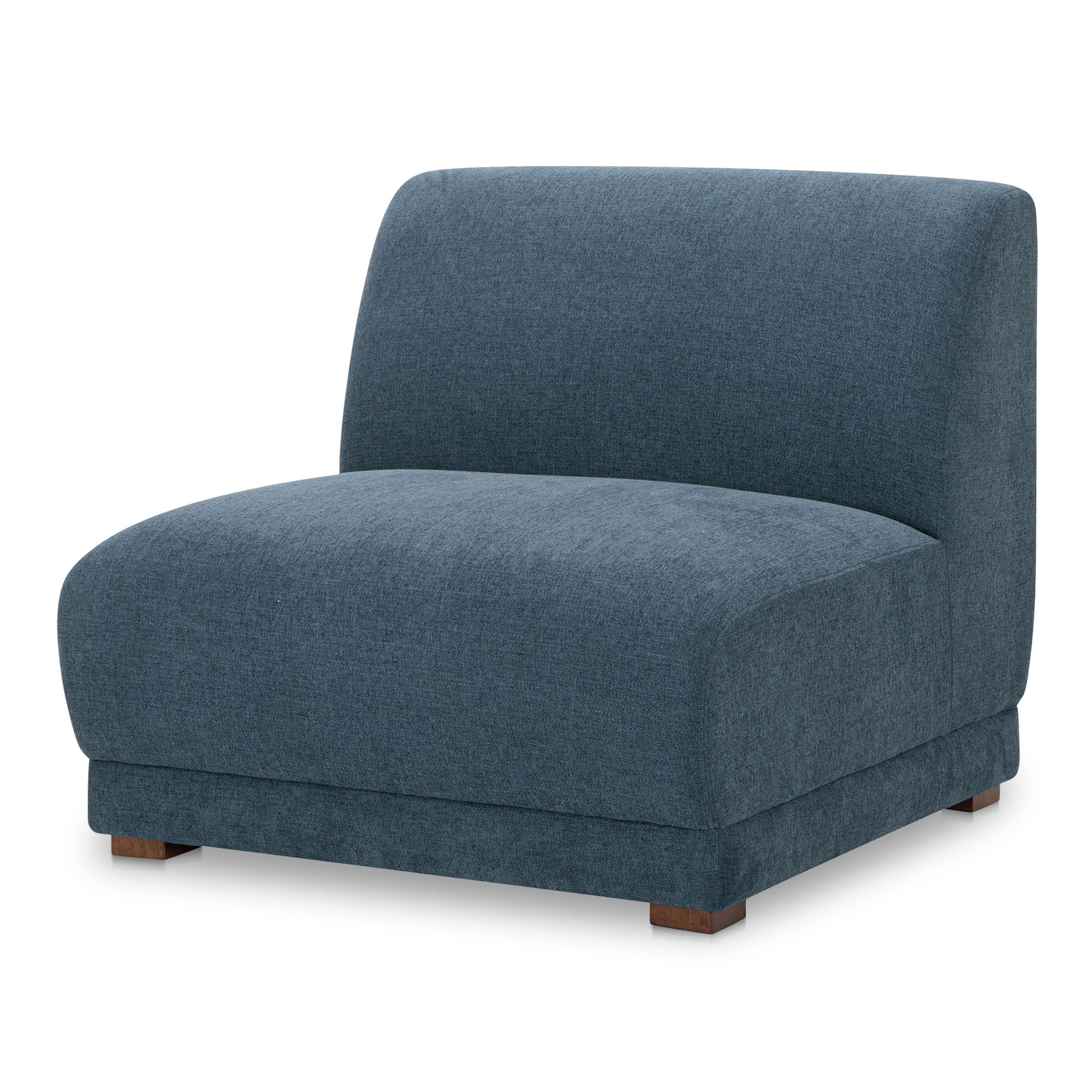 Fraser Slipper Chair Deep Blue, Accent Chair by Moe's Home, 35.4" width x 31.5" height x 36.6" depth View 2