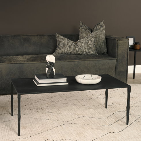 Timothy 42.0 X 22.0 X 15.5 Ebony Black Iron Coffee Table