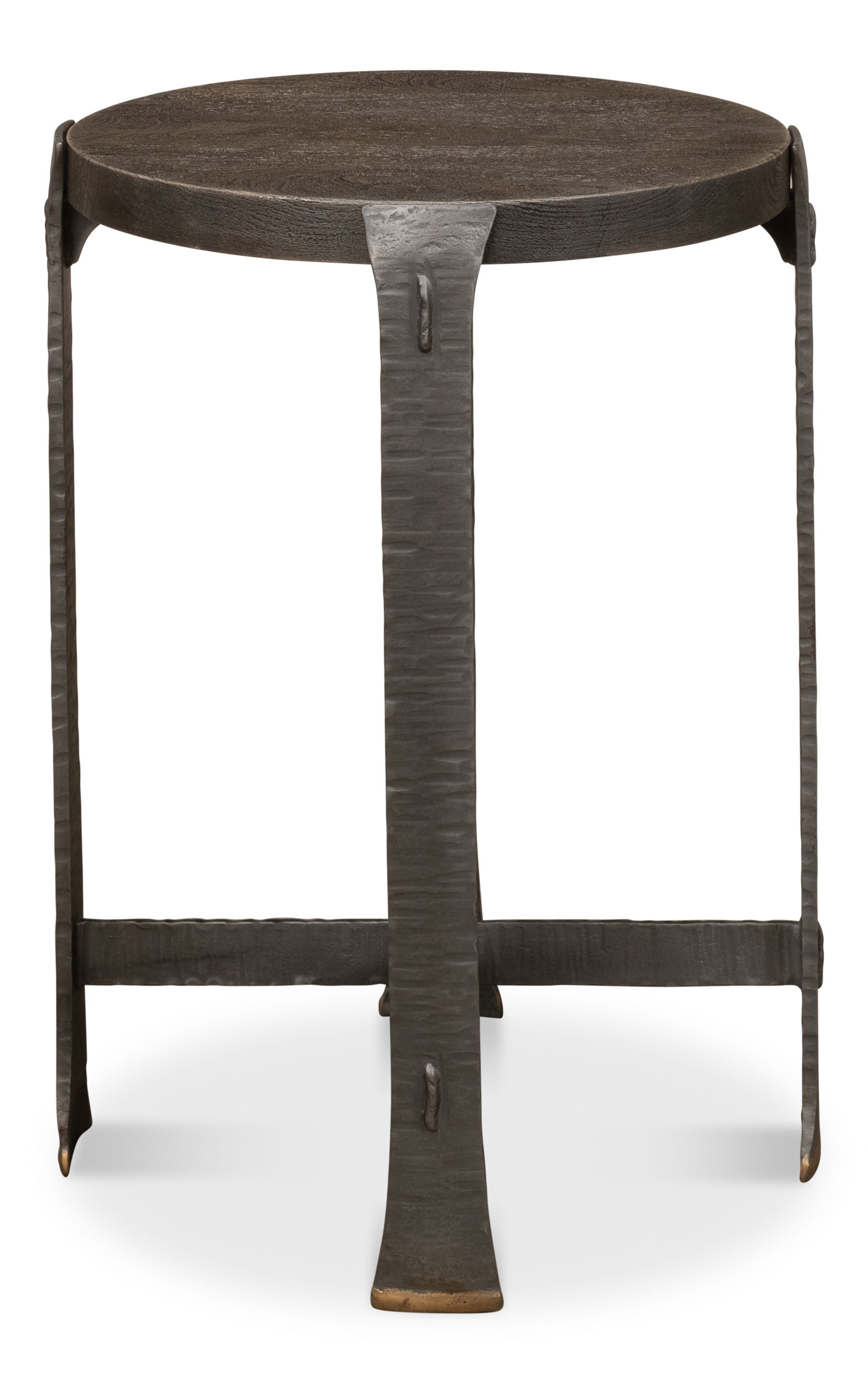 *Forged Slats Side Table/Moleskin, Side & End Table by Sarreid, 18" length x 18" width x 25" height View 8