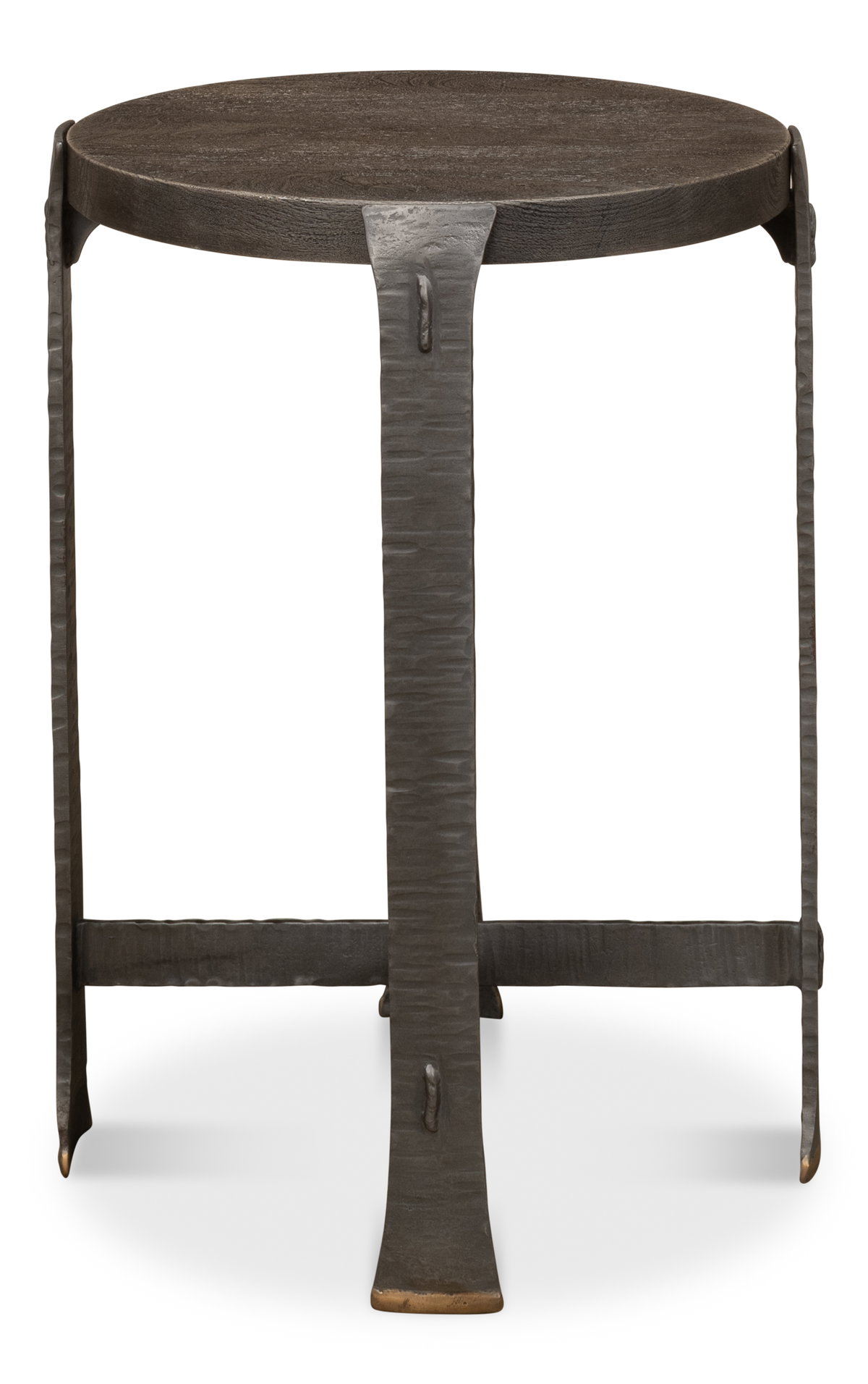 Forged Slats Side Table/Moleskin, by Sarreid, 1'6" length x 1'6" width x 2'1" height View 8