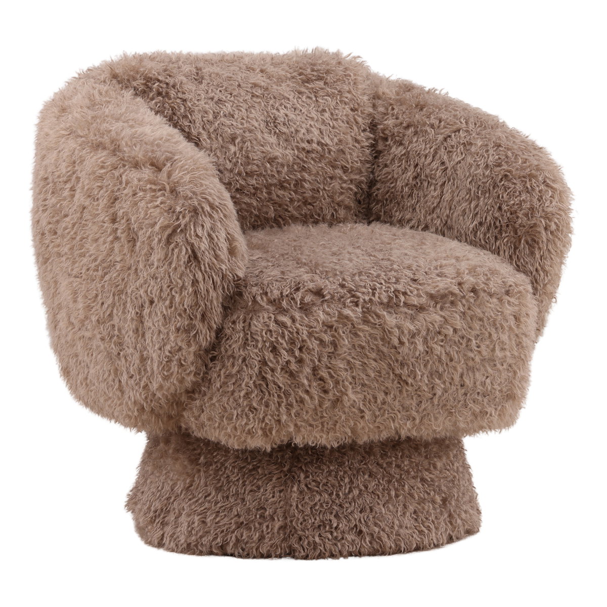 Mariam Swivel Chair Taupe, Accent Chair by Dovetail, 29.53" width x 30.12" height x 30.71" depth View 1