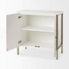 Savannah White Fir Veneer with Gold Metal Accent 2-Door Accent Cabinet, Cabinets & Chest by Mercana, 31.5" length x 15.75" width x 31.5" height thumbnail 8