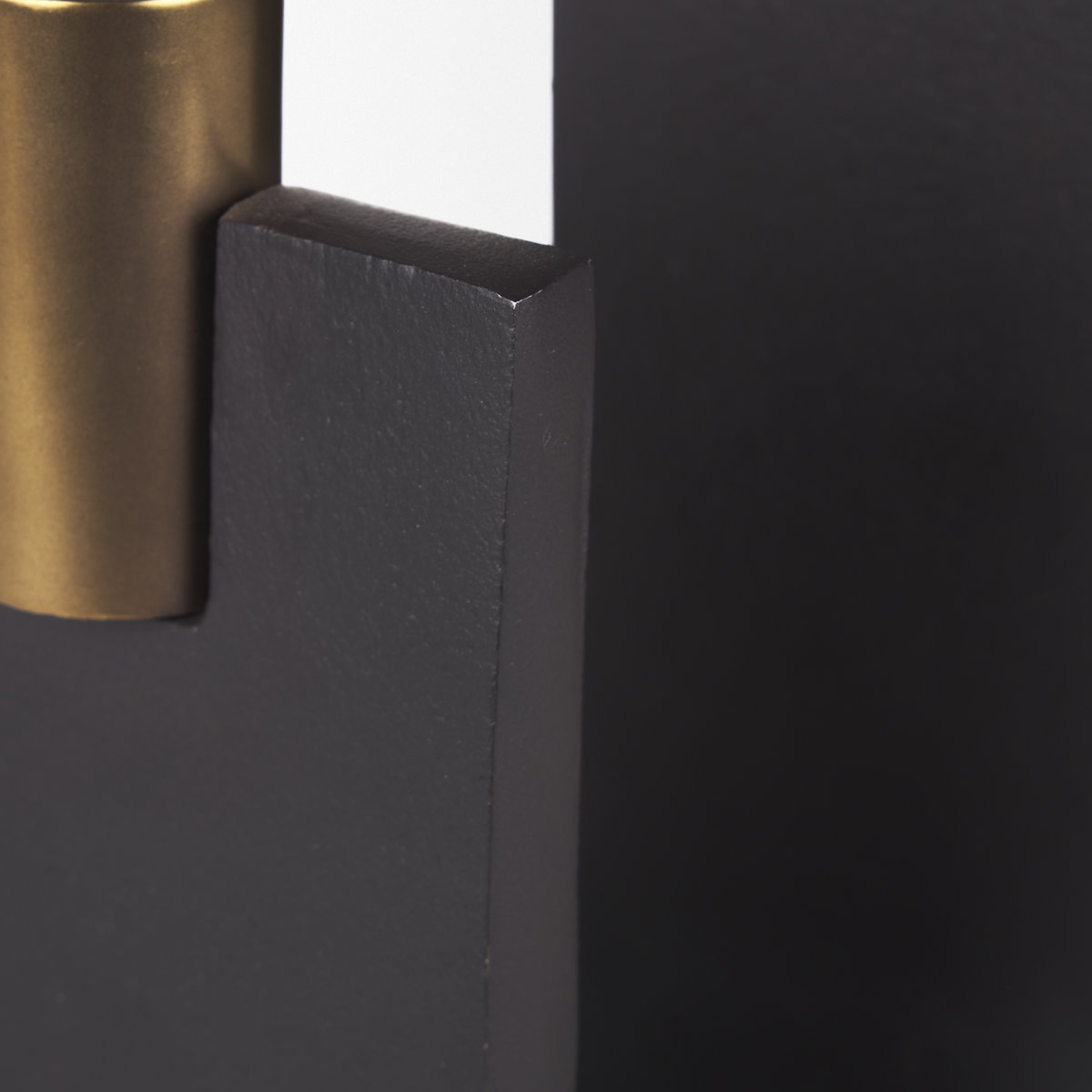 Polli Matte Black with Brushed Gold Metal Taper Candleholders (Set of 2), Candles & Candle Holder by Mercana, 4.33" length x 4.15" width x 11.4" height View 12
