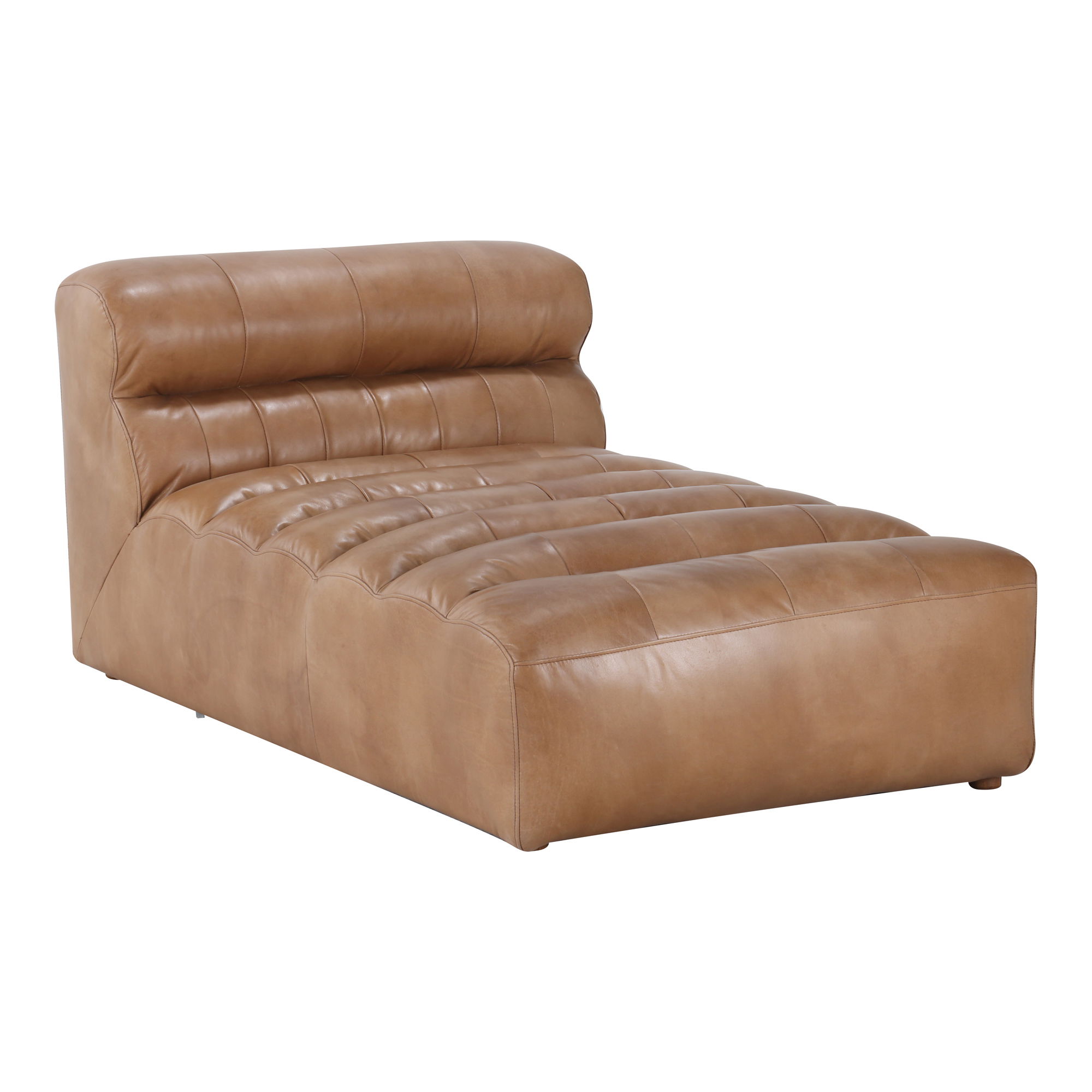 Ramsay Leather Chaise Tan, Chaise Lounges & Daybed by Moe's Home, 36" width x 28" height x 65.5" depth View 2