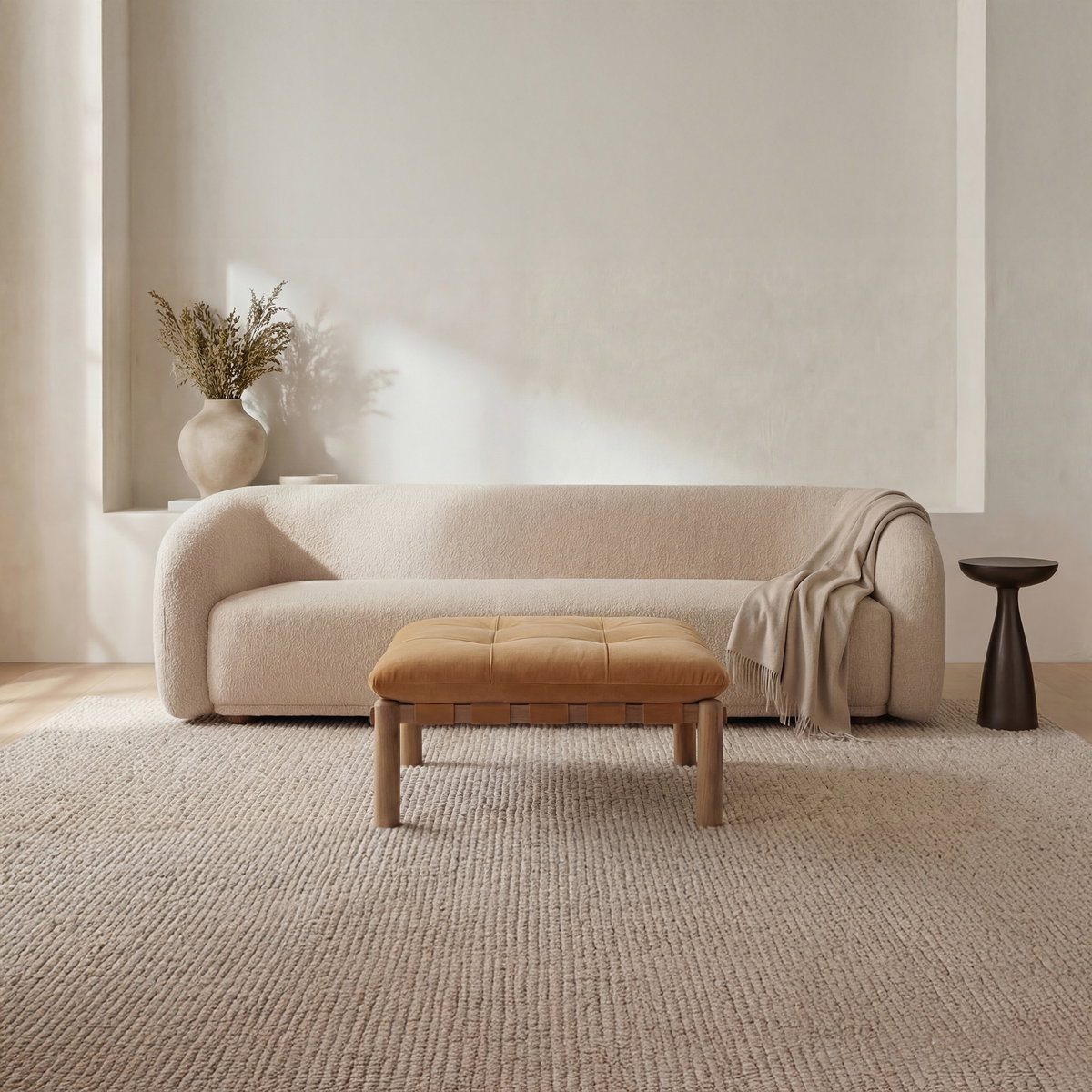 Costello Ottoman Tan, by Moe's Home, 37" width x 18" height x 37" depth View 7