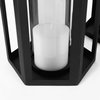 Balley  Set of Two Matte Black Metal Hexagonal Candle Holder Lanterns, Lighting by Mercana, 9.45" length x 9.45" width x 19.69" height thumbnail 7