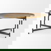 Marquisa Medium Brown Wood with Black Metal Large Coffee Table thumbnail 2