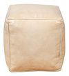 Sunday Afternoon Leather Cube  Taupe, by Sarreid, 1'3" length x 1'3" width x 1'4" height thumbnail 2