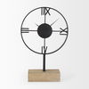 Oris Black Metal/Wood Open Frame Table Clock, by Mercana, 11.42" length x 3.15" width x 17.72" height thumbnail 6
