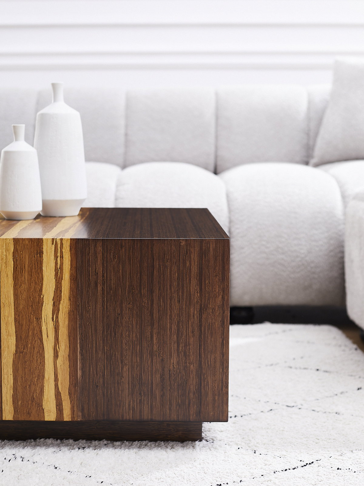 Azara Cube 24.5', Sable, Coffee Table by Greenington, 24.75" length x 40.5" width x 15" height View 7
