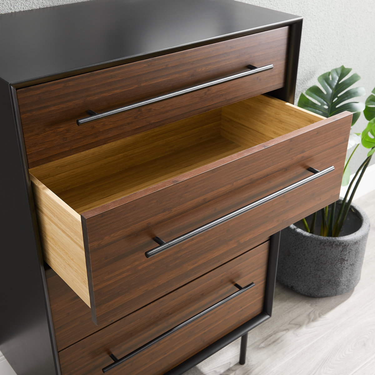 Park Avenue 4 Drawer High Chest, Ruby, Dresser by Greenington, 18" length x 28.25" width x 44" height View 7