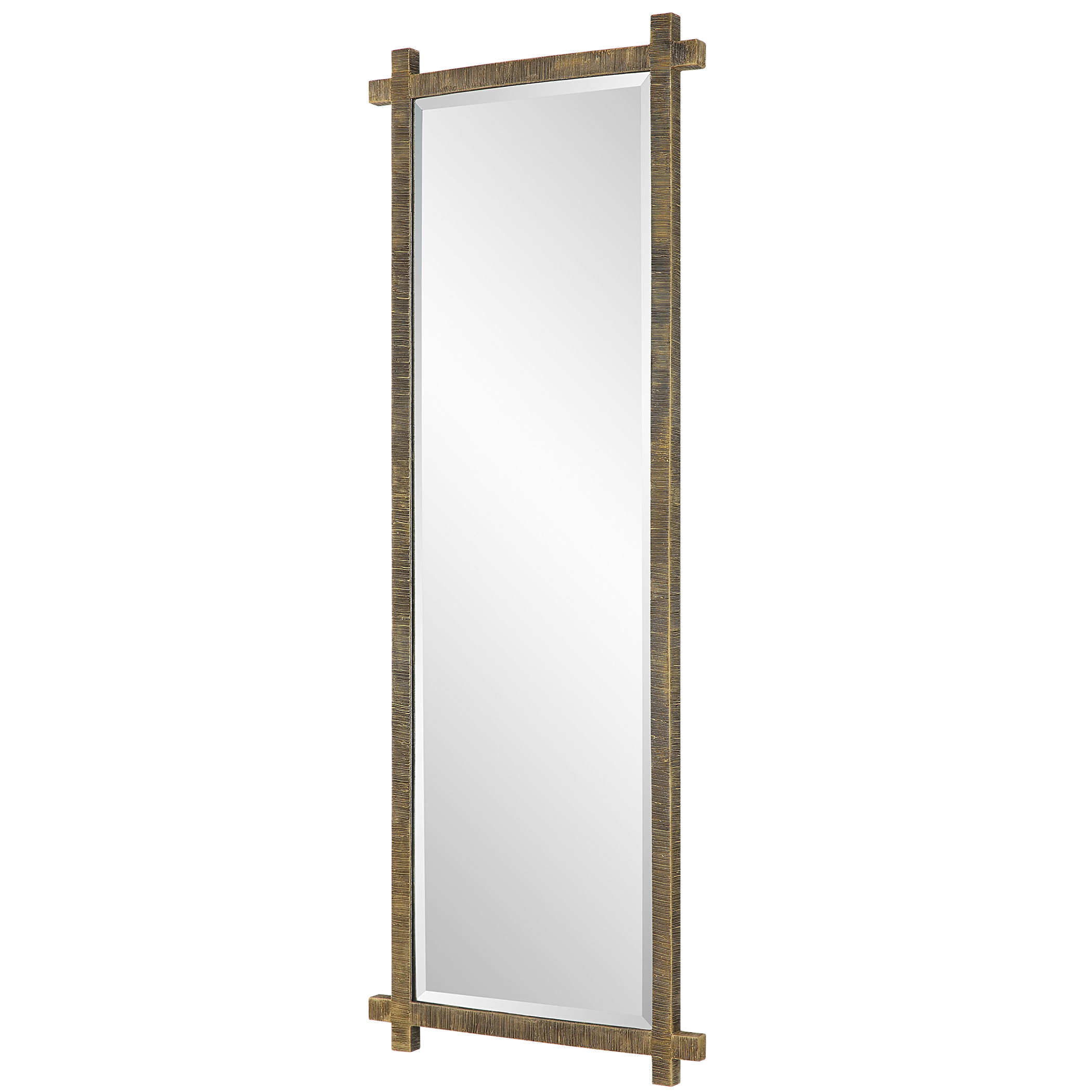 Abanu Ribbed Gold Dressing Mirror large image 