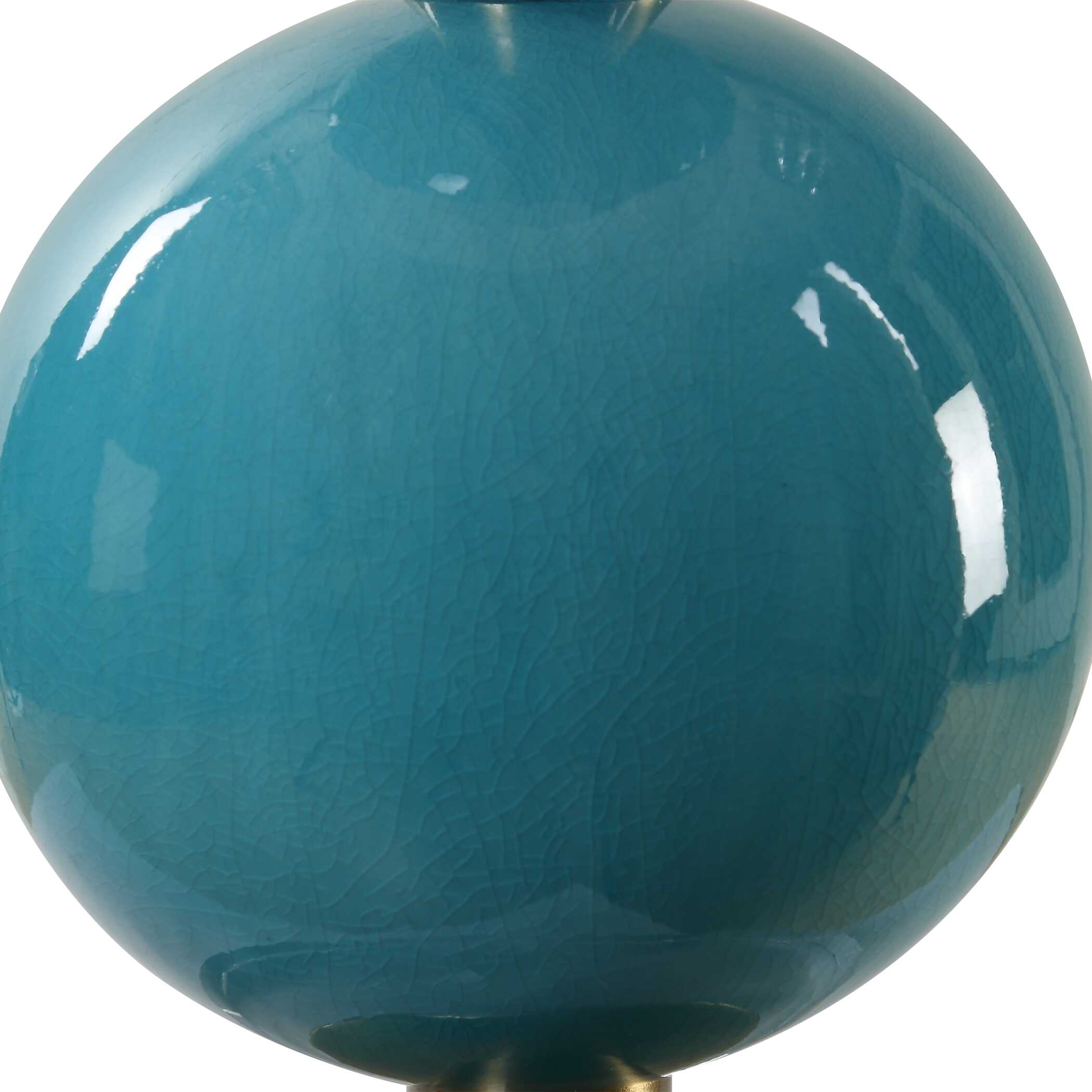 Palawan Blue Glaze Table Lamp, by Uttermost, 17" width x 31.25" height x 17" depth View 8