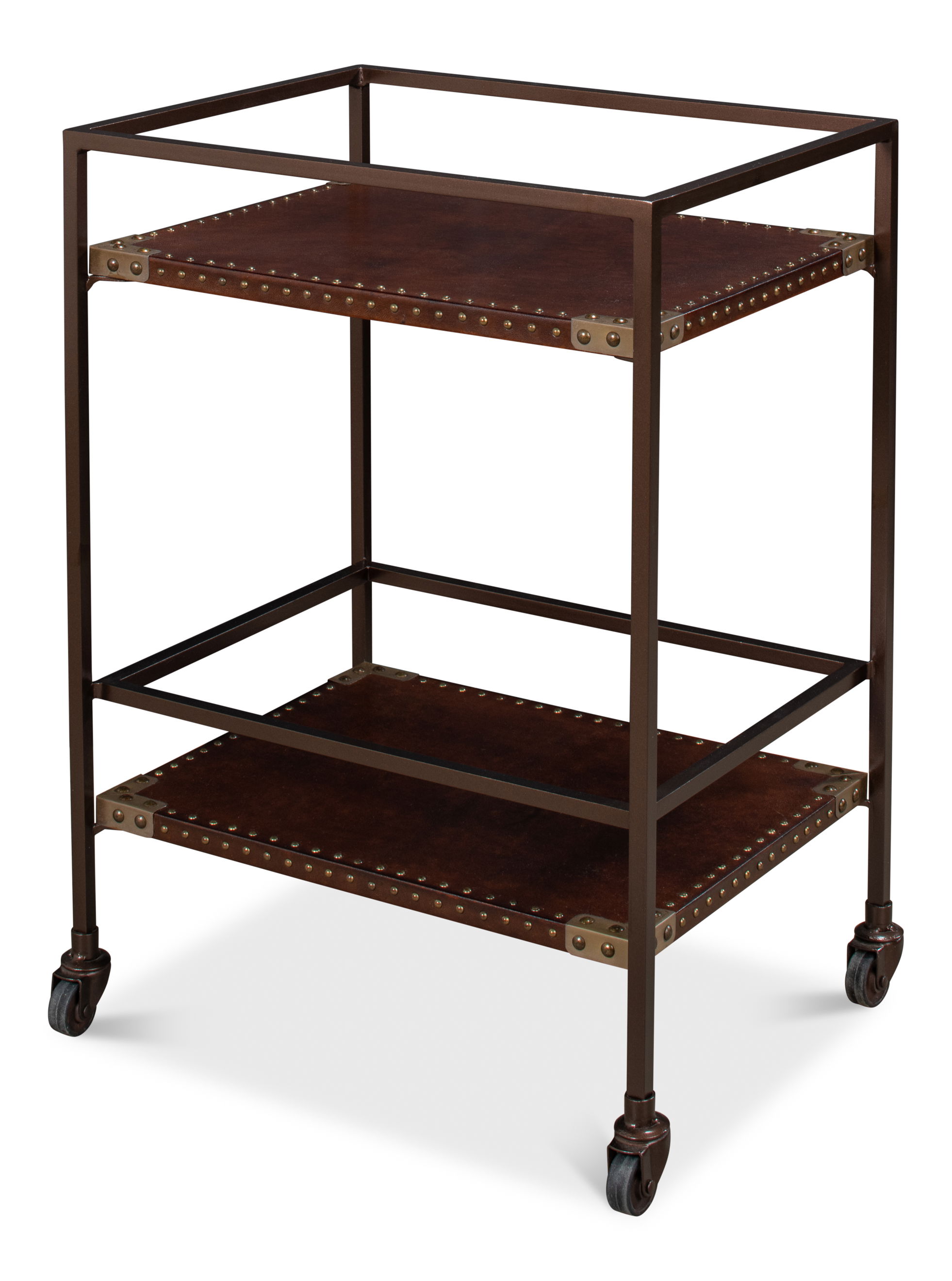 Trolley Side Table, Wine & Liquor Accessorie by Sarreid, 18" length x 14" width x 25" height View 1