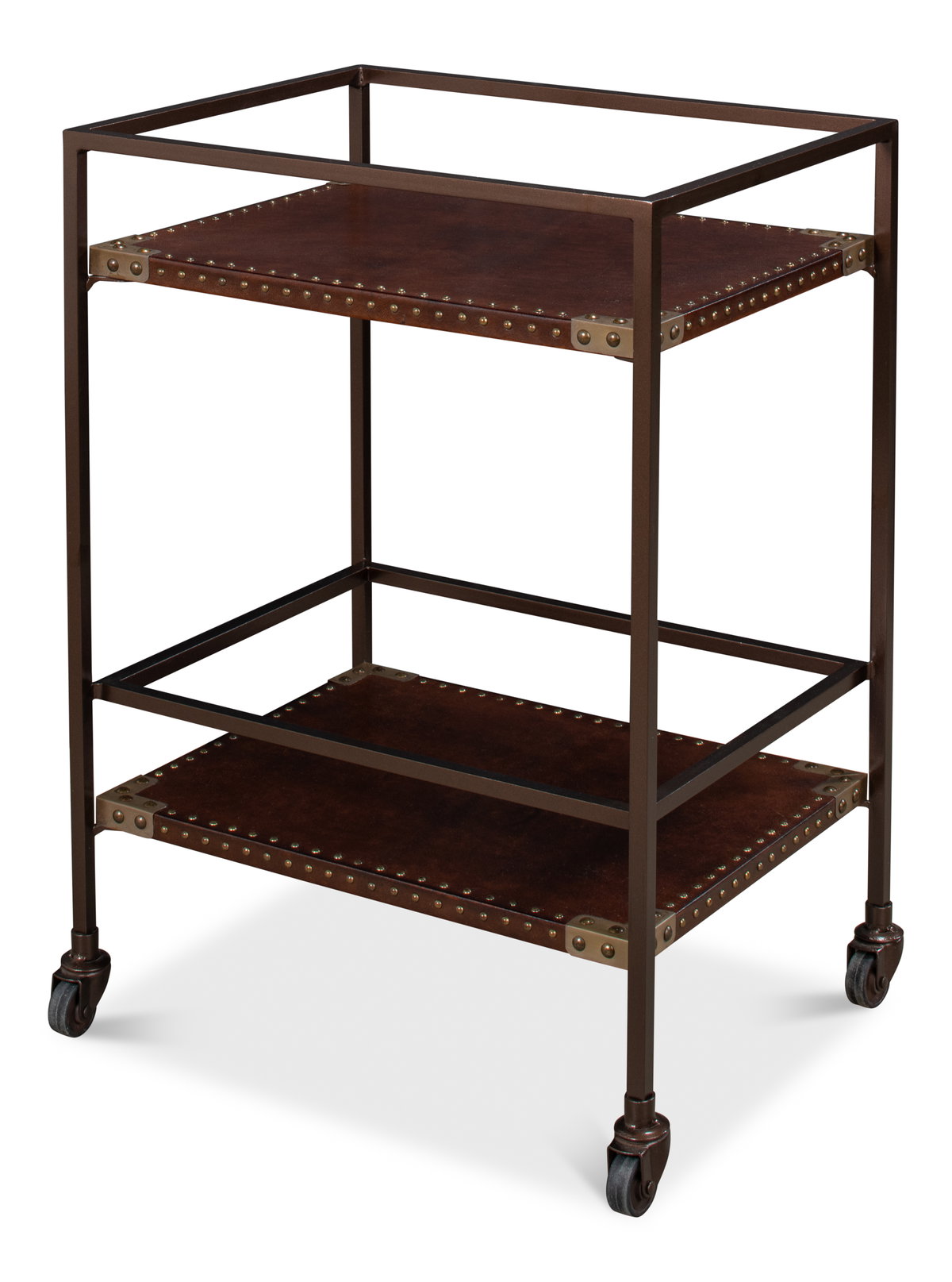Trolley Side Table, by Sarreid, 1'2" length x 1'6" width x 2'1" height View 1