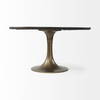 McLeod 54' Round Pedestal Dining Table | Modern | Brown Wood & Gold Metal | Seats 4, by Mercana, 54" length x 54" width x 28.75" height thumbnail 4