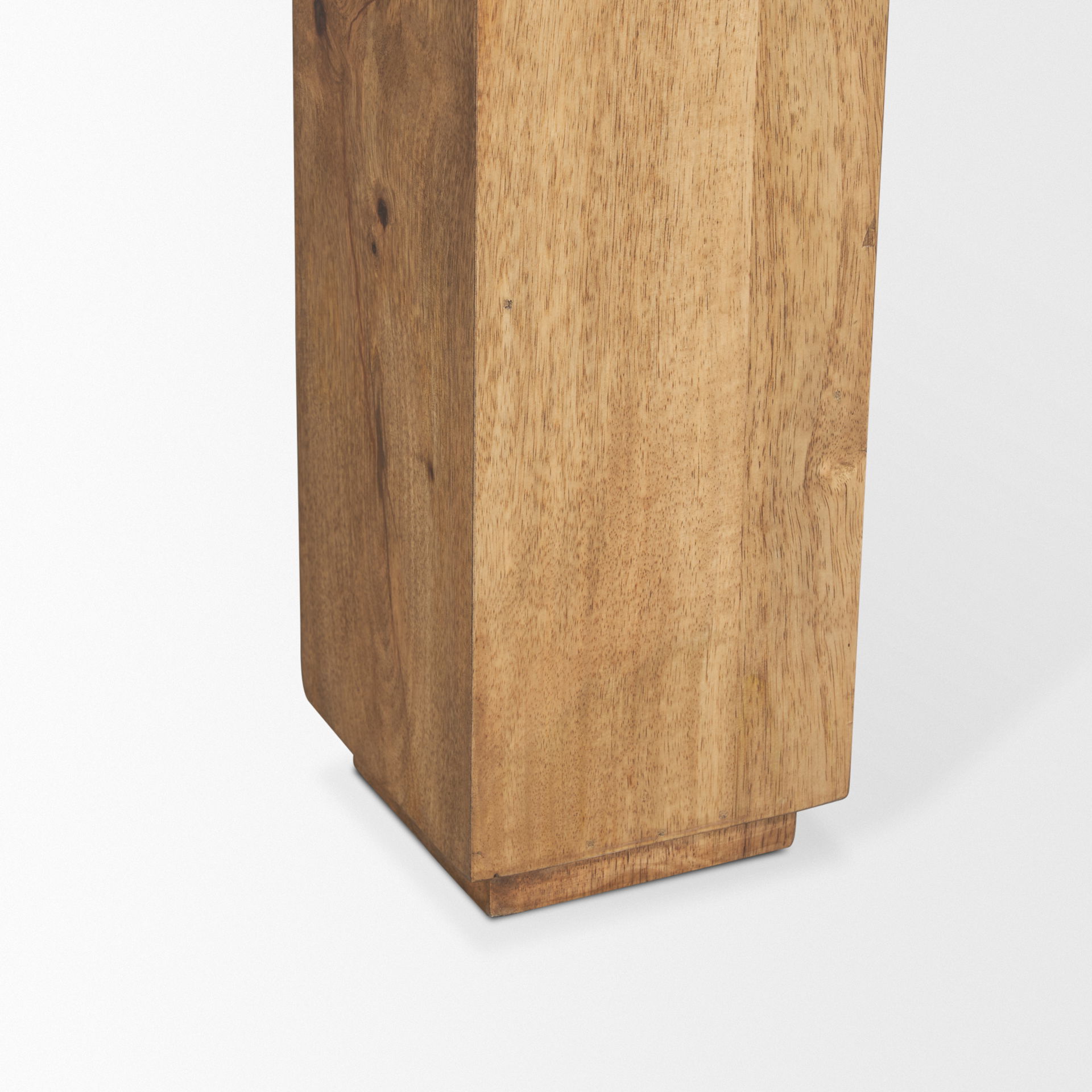 Sapphira Brown Wood Tapered Top Rectangular Dining Table, by Mercana, 84" length x 42" width x 30" height View 9