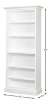 Open Shelf Bookcase, Cortina White, Shelving & Bookcase by Sarreid, 35" length x 16" width x 78" height thumbnail 13