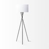 Ambrose 20.0L x 20.0W x 61.8H Black Metal with White Fabric Shade Floor Lamp, by Mercana, 22" length x 22" width x 65.5" height thumbnail 8