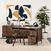 Nicholas Open Back Dining Arm Chair | Onyx Brown Wood, Dining Chair by Mercana, 20" length x 22" width x 30" height thumbnail 3