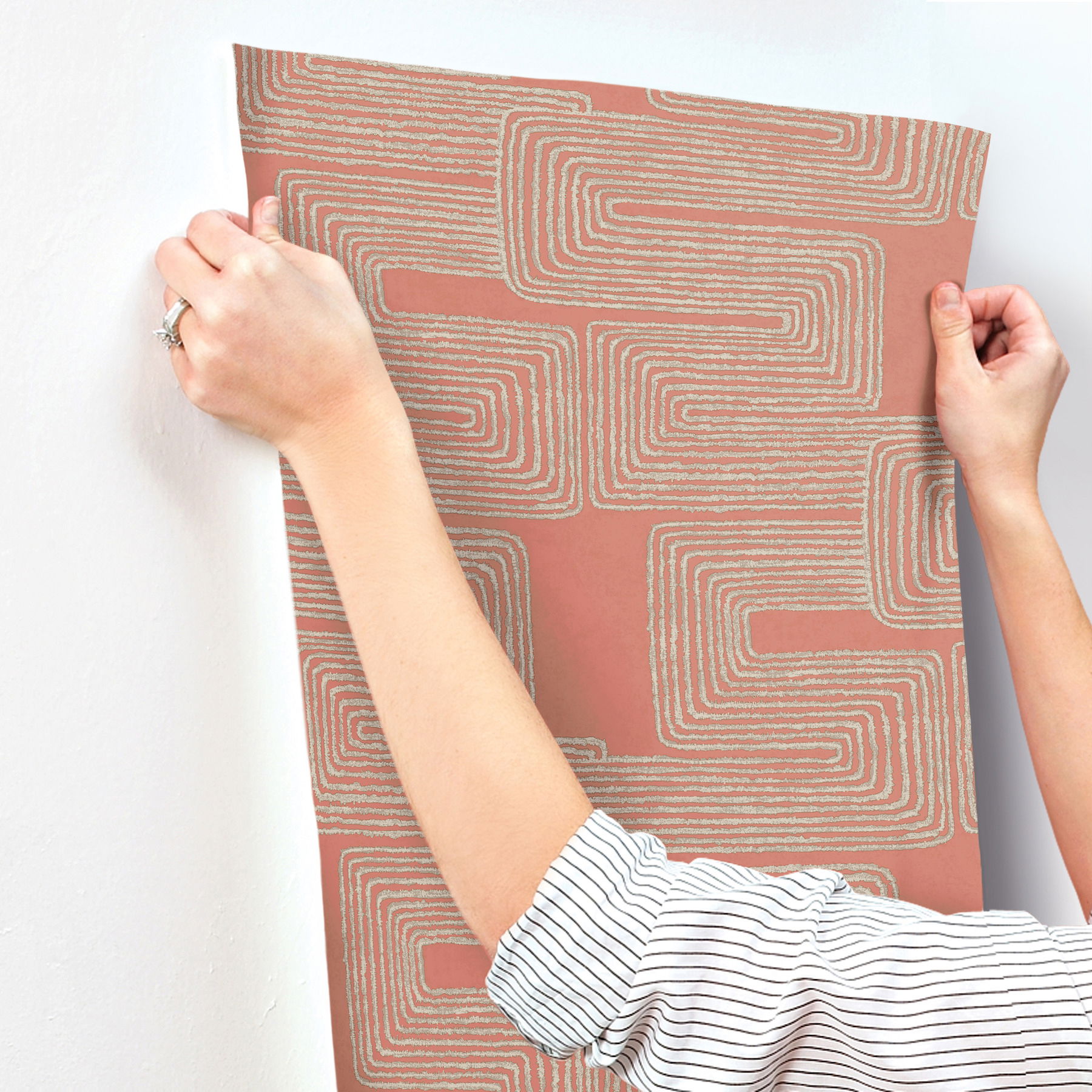 Zulu Thread Coral & Glint Wallpaper large image 