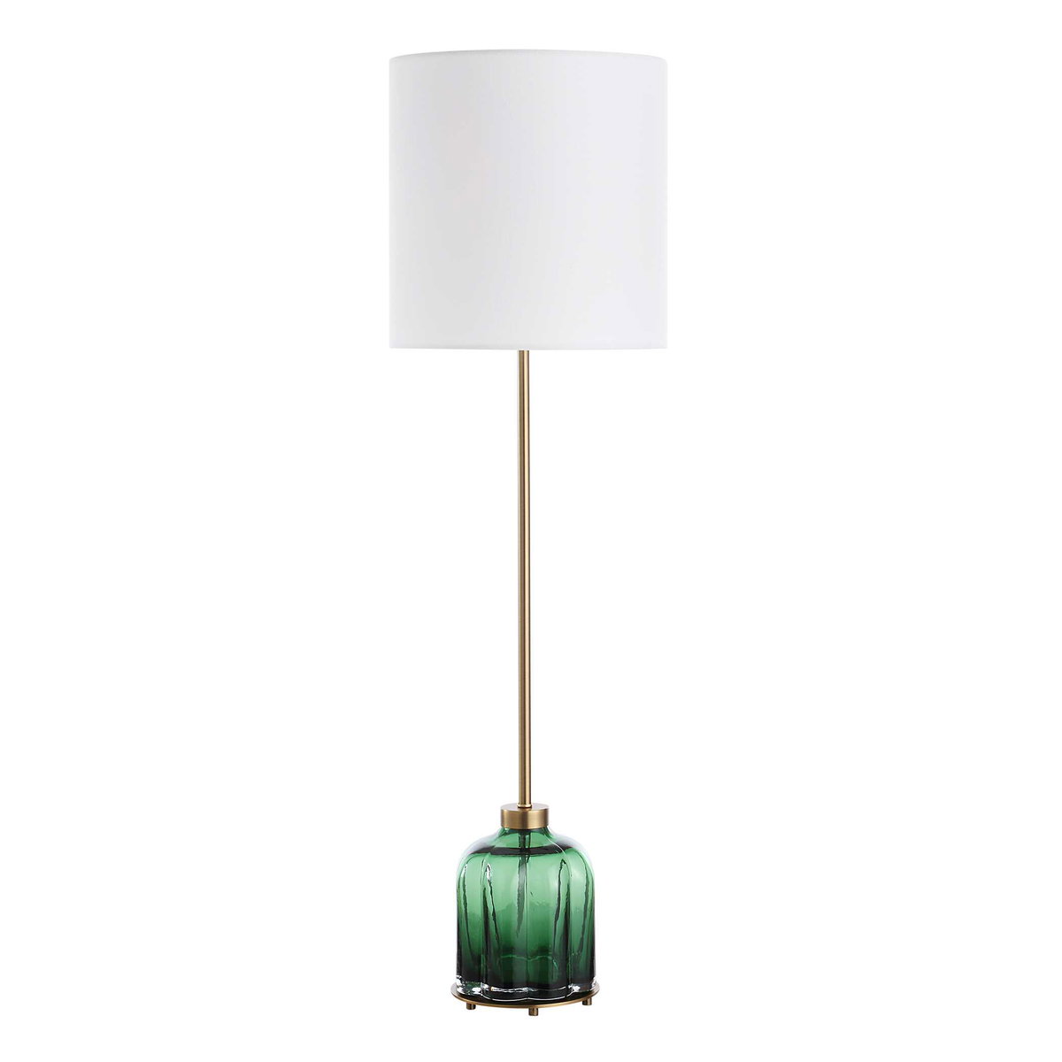 Lois Green Glass Buffet Lamp, by Uttermost, 11" width x 37" height x 11" depth View 5
