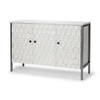 Savannah White Fir Veneer & Gray Metal 3-Door Accent Cabinet, Cabinets & Chest by Mercana, 47.24" length x 15.75" width x 31.5" height thumbnail 1