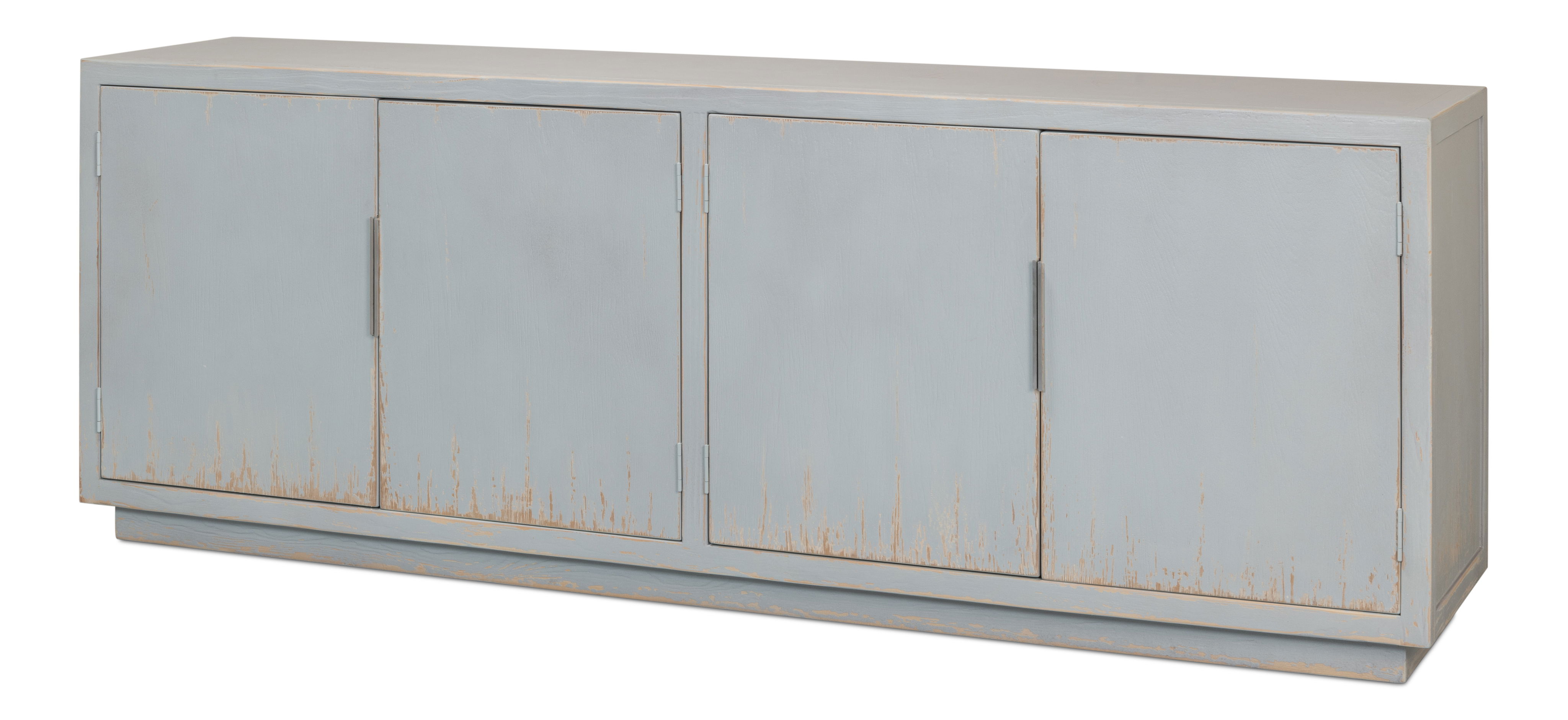 Maldives 4 Door Sideboard, Eros Blue, Cabinets & Sideboard by Sarreid, 94" length x 20" width x 34" height View 14