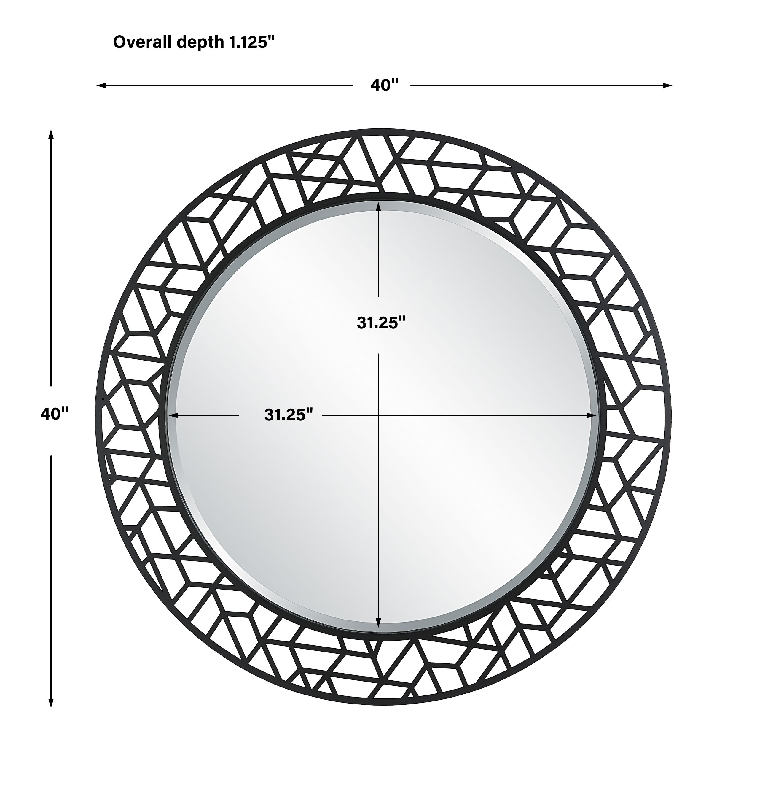 Mosaic Metal Round Mirror large image 