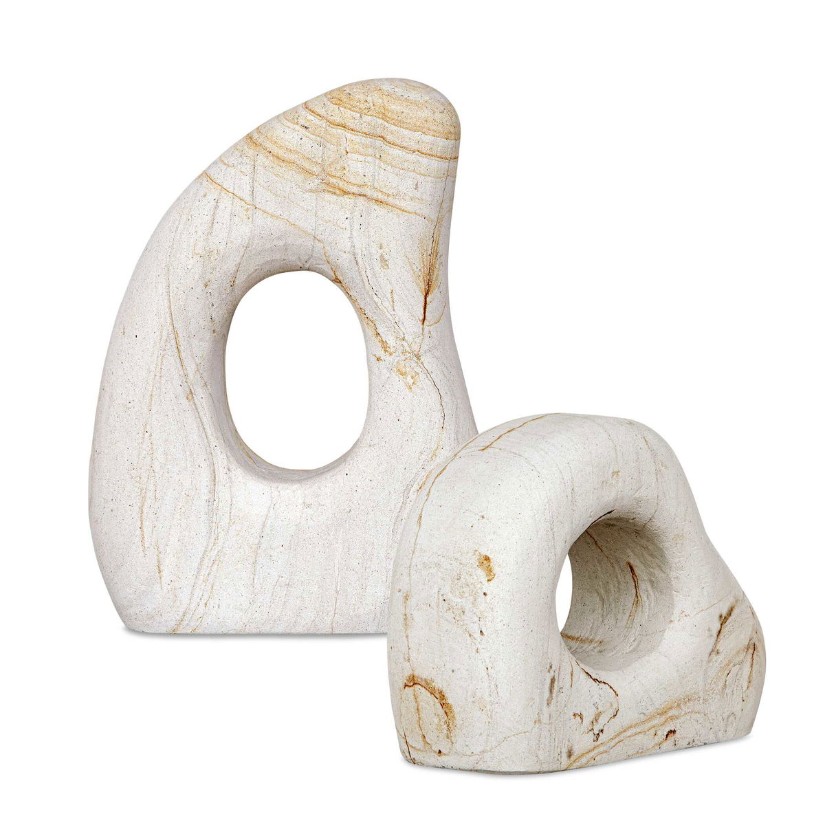 Stone Flow Outdoor Sculptures Set/2, Figurines & Statue by Uttermost, 8.5" width x 12" height x 3.5" depth View 1