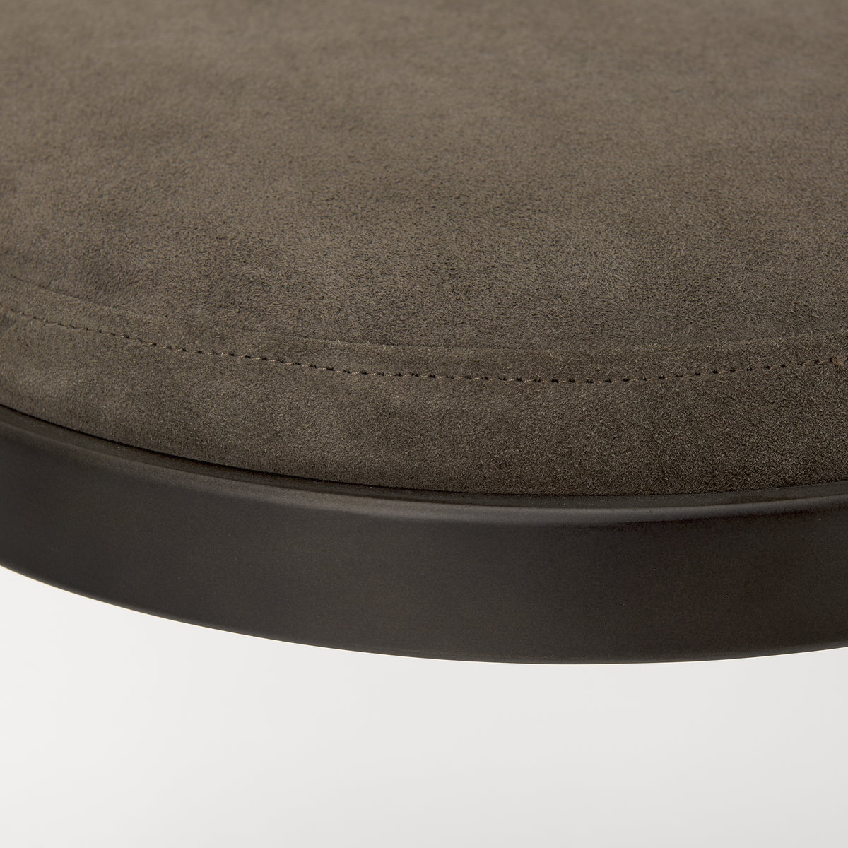 Tyson Backless 31in Seat Bar Stool | Brown/Gray Suede with Black Metal, Counter & Bar Stool by Mercana, 17.25" length x 17.5" width x 31" height View 8