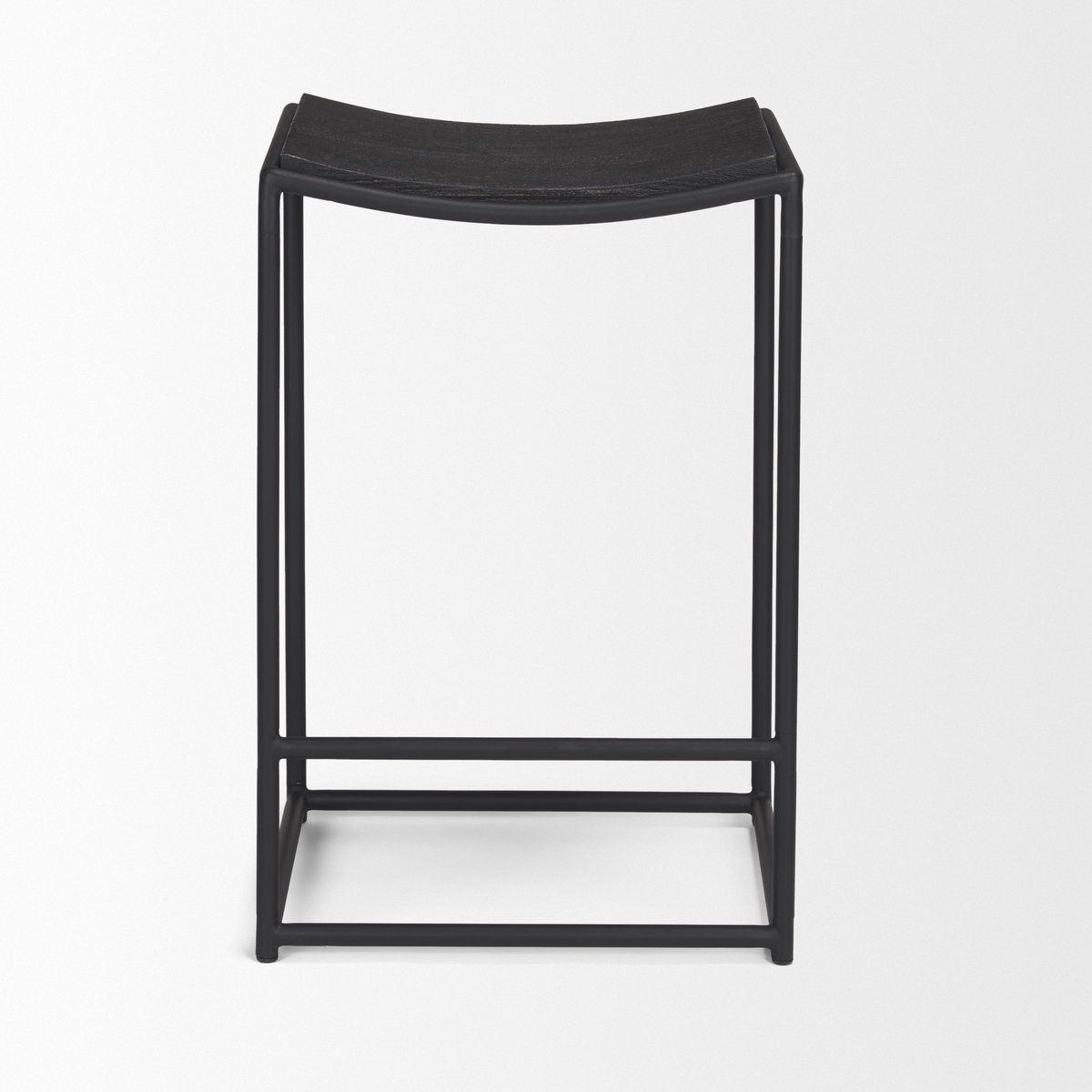 Taniel Backless 26in Seat Counter Stool | Black Wood with Black Metal, Counter & Bar Stool by Mercana, 18" length x 16" width x 27.25" height View 6