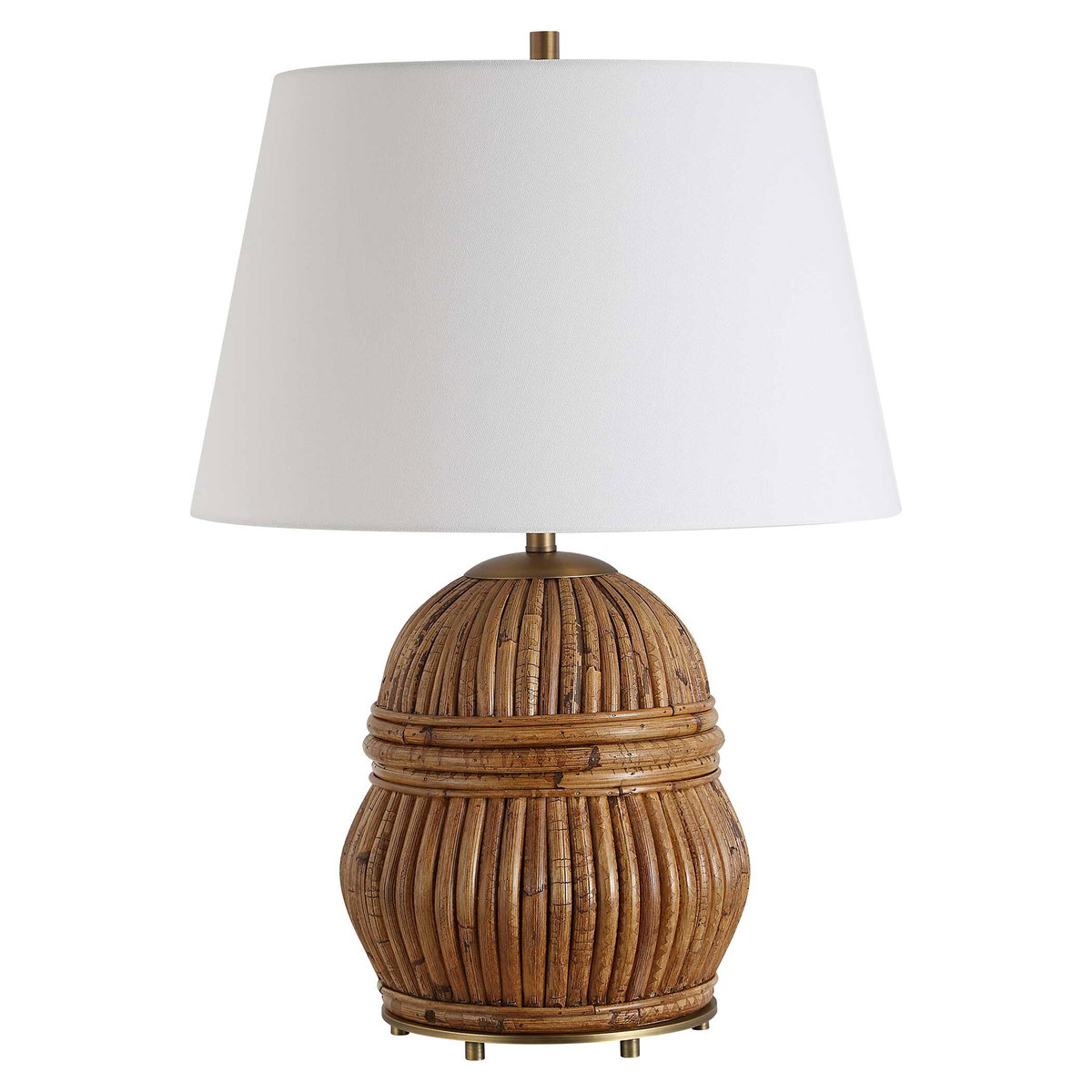 Reed Honey Rattan Table Lamp, by Uttermost, 18" width x 25" height x 18" depth View 5