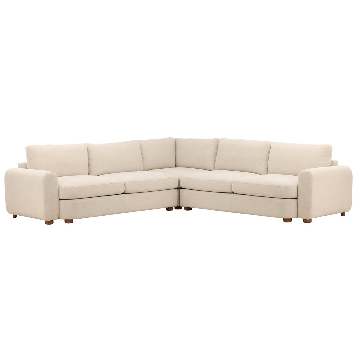 Araceli L-Shape Sectional Oatmeal C0, Sectional Sofa by Dovetail, 120" width x 35" height x 120" depth View 1