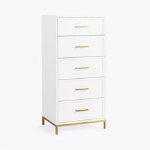 Online Designer Other Blaire 5-Drawer Small Space Dresser, Laquered Simply White