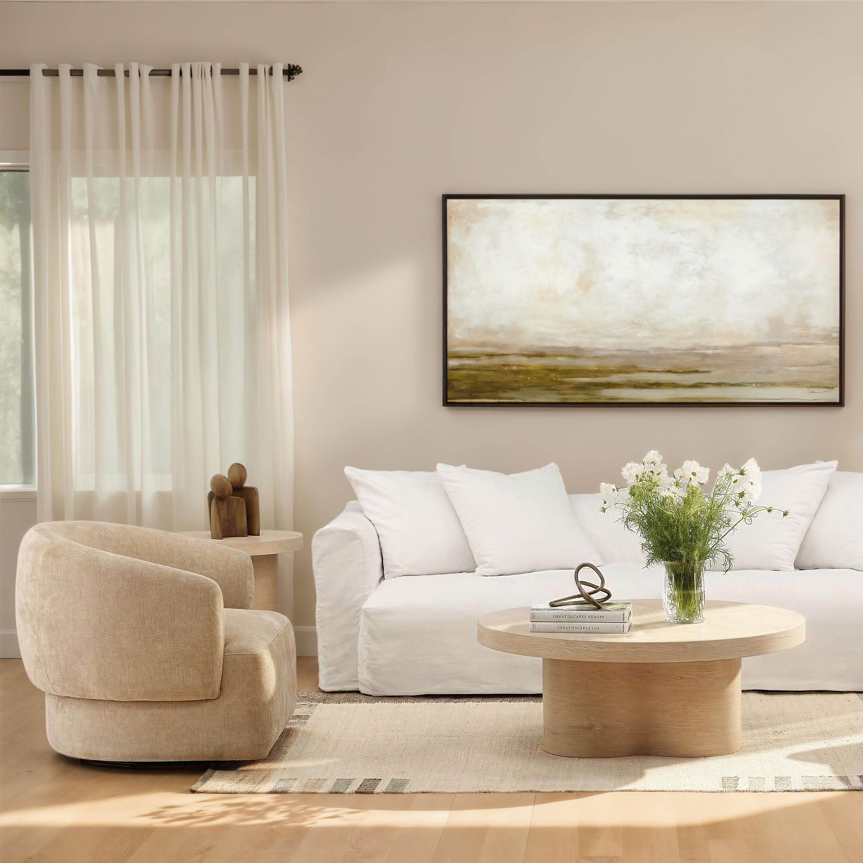 Billie Swivel Chair Sand, Accent Chair by Dovetail, 37" width x 30" height x 33.75" depth View 7