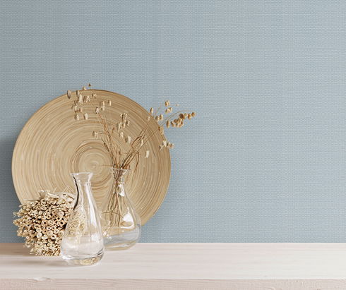 Bali Basketweave Smoke Blue Wallpaper