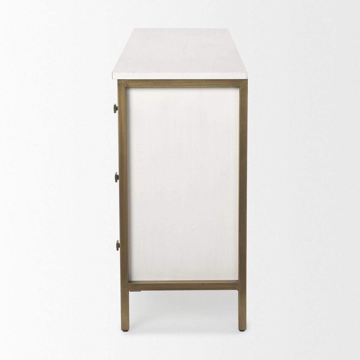 Savannah White Fir Veneer with Gold Metal Accents 6-Drawer Sideboard, Sideboards & Buffet by Mercana, 62.6" length x 15.75" width x 31.5" height View 6