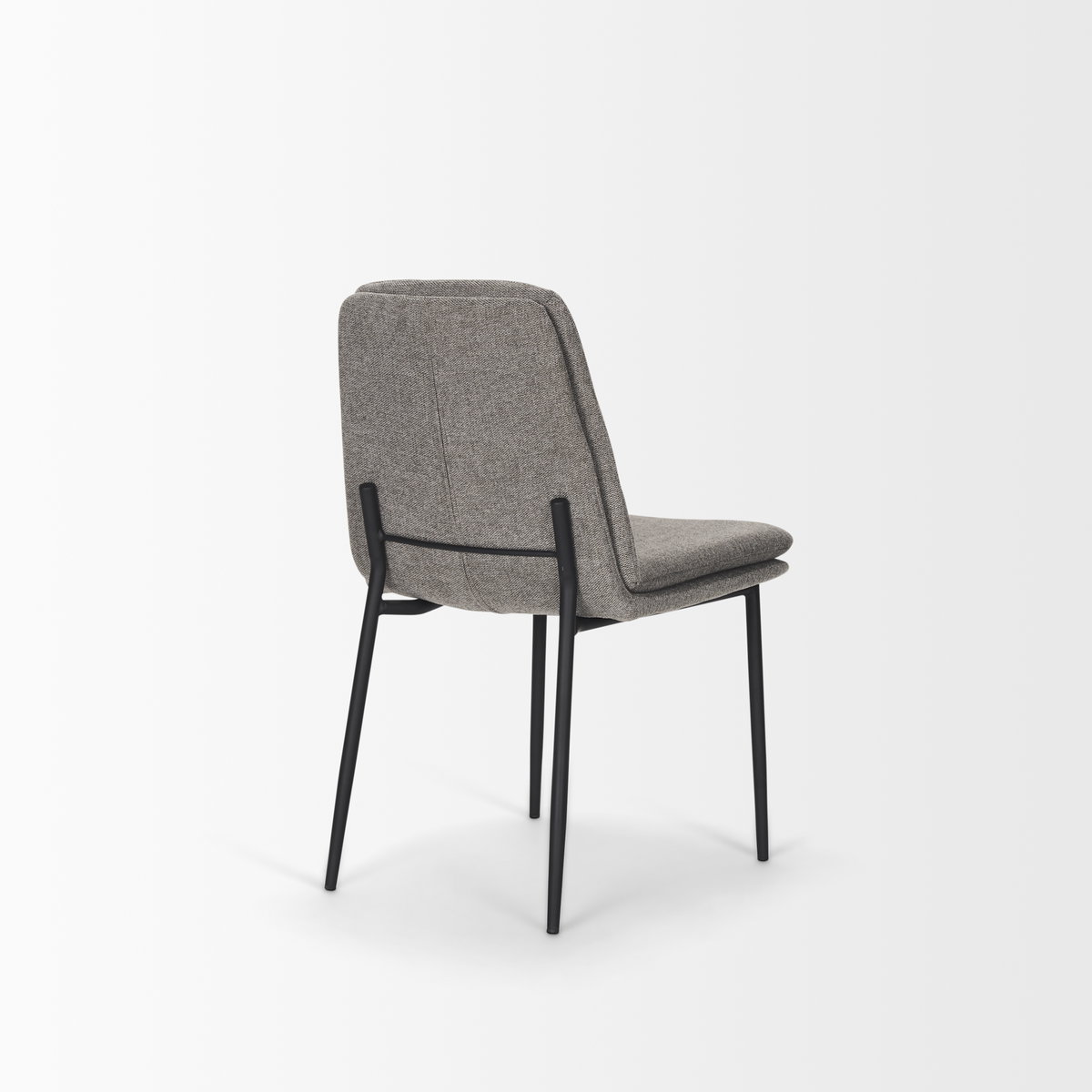 Eve Dining Chair with Gray Fabric & Matte Black Metal, by Mercana, 24.5" length x 19.5" width x 33.5" height View 8